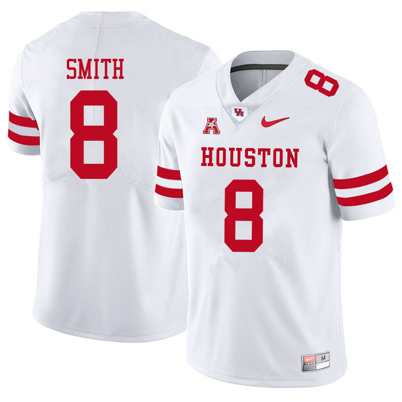 Men #8 Chandler Smith Houston Cougars College Football Jerseys Sale-White - Click Image to Close